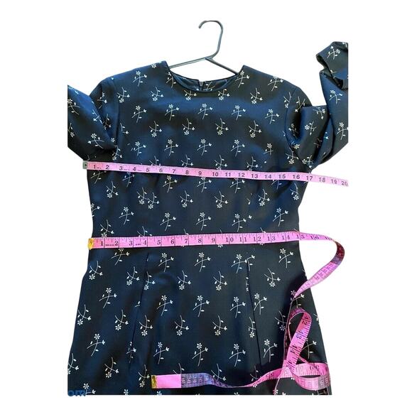 Talbots Floral Print Ponte Sheath midi Dress black sz 4 3/4 sleeve round neck - Picture 5 of 10